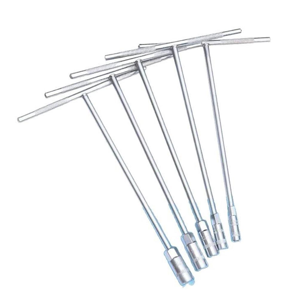 5pcs T Handle Socket Wrench Hexagon Spanner 8-14mm Socket Wrench Tool For Bike Motorcycle Manual T-shaped Socket Spanner