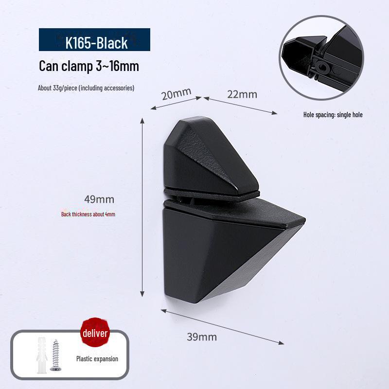F-shaped Duckbill Glass Clamp for Bathroom/Kitchen 
