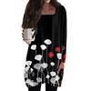 Womens Tops Square Collar Long Sleeve Blouses Casual Mid-length Shirts Fashion Print Tunic Tops With Pockets