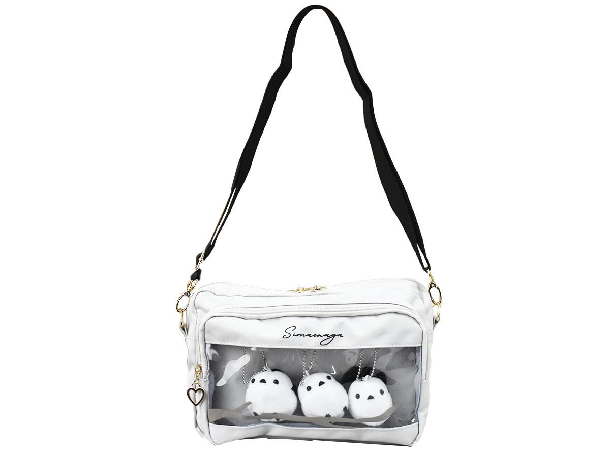 

Сумка через плечо Прозрачный карман Талисман Плюшевая игрушка Горизонтальная сумка Детская Кошка Китти Кошка Симаэнага Милая Девочки Девочки Начальная школа Средняя школа Ита-бэг