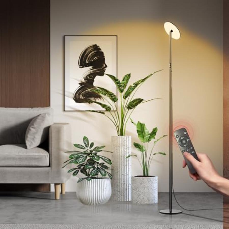 40W Full Spectrum Tall Grow Light 85'' Adjustable Standing Plant Light for Indoor Plants 10-Level Dimmable with 4/8/12H Timer S
