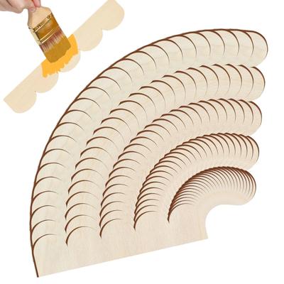 24 Pcs Scalloped Decorative Wooden Strips Unpainted Scalloped Edge Wooden Trim Molding For Cabinet Wall Building Decoration