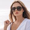 Retro Wind Double Beam Pilot Frame Toad Glasses Sunglasses Men'S High-End Sunglasses Women'S High-End