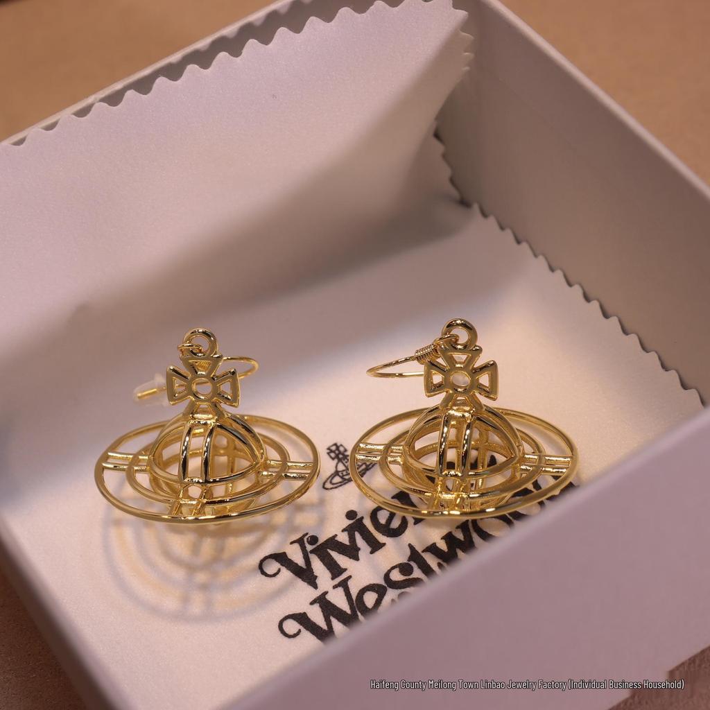 Kaiserinwitwe Cixi Saturn Vogelkäfig Halskette & Vivienne Planetenanhänger Ohrring Set