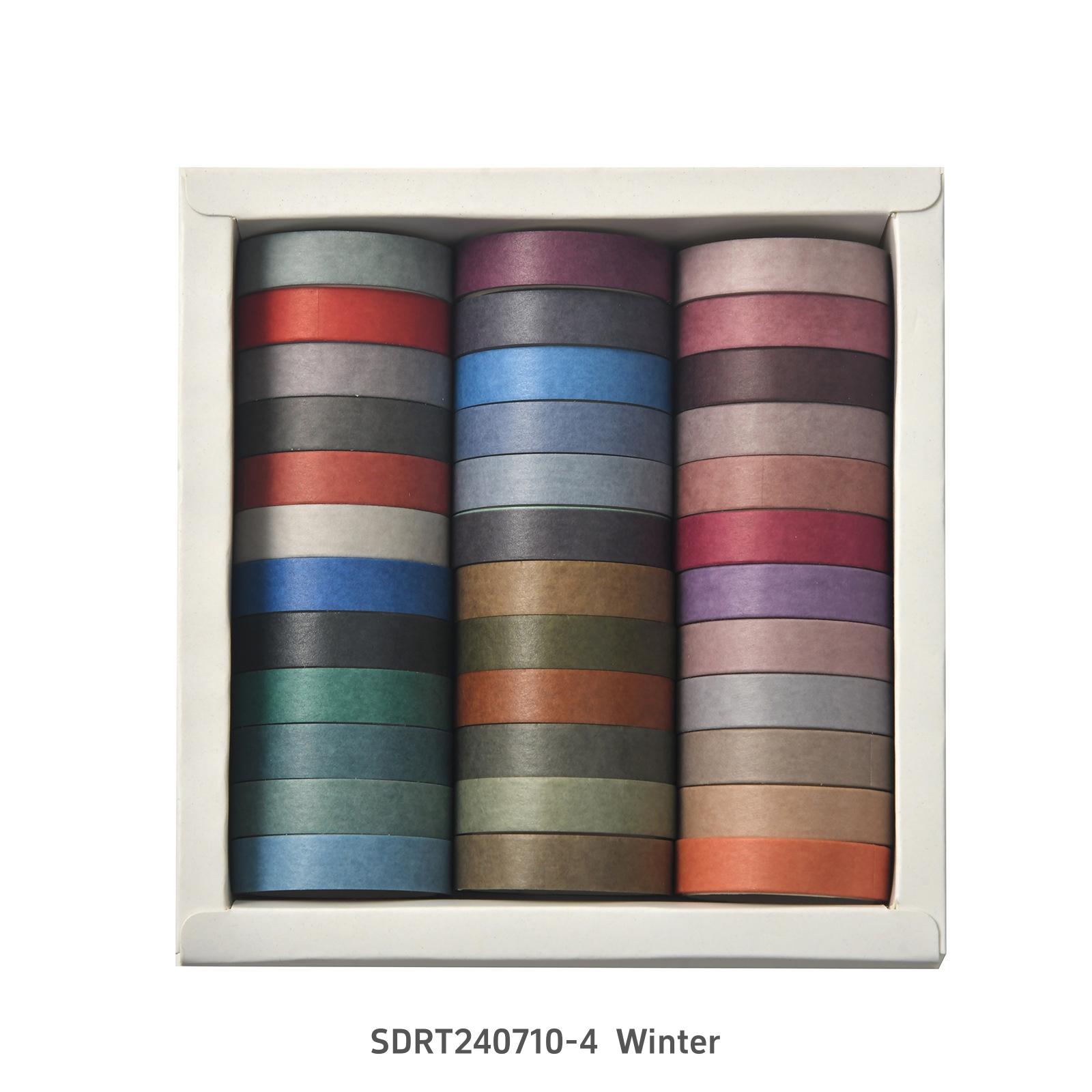 

Набор из 36 рулонов васи-ленты «Четыре сезона» однотонных цветов, клейкая маскировочная лента 10 мм, декоративные наклейки для упаковки подарков и оформления дневника