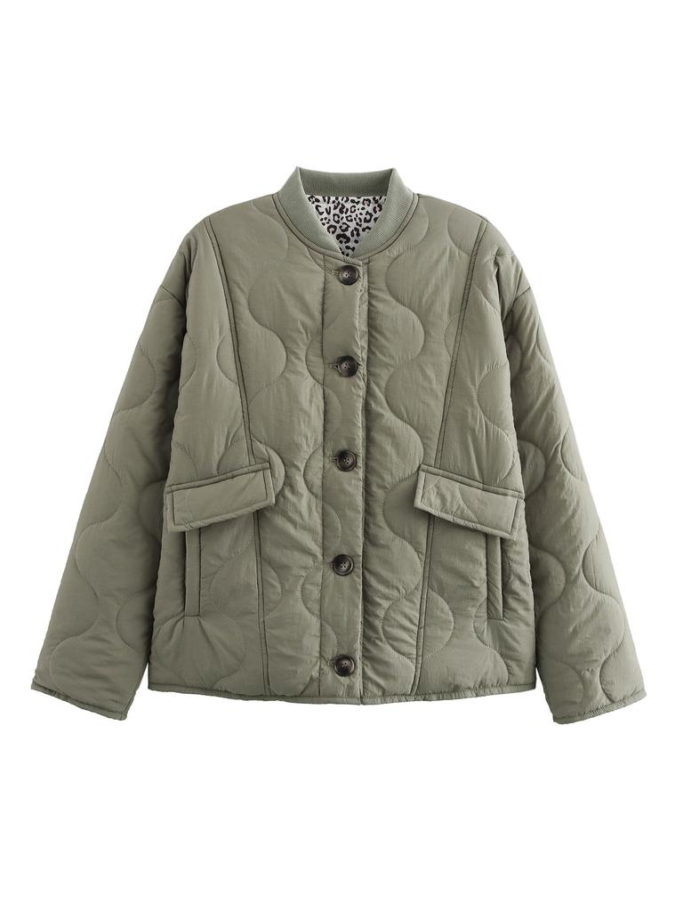 Women'S Quilted Button Cotton Clothing Fashion Comfortable Vintage Casual Jacket
