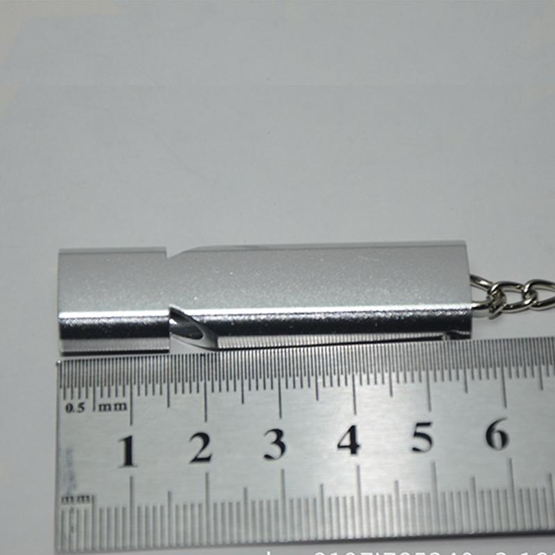 1PC Portable Aluminum Safety Whistle Outdoor Hiking Camping Survival Emergency Key Chain Multi-tool Double Tube Survival Whistle