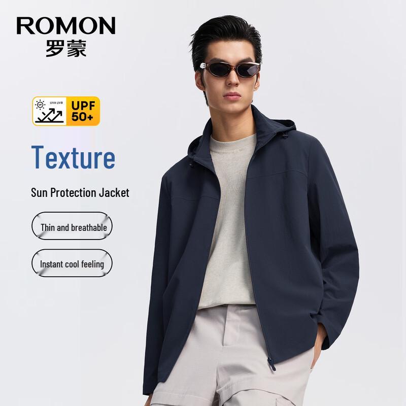 

ROMON Men s UPF50+ Detachable Hood Sun Protection Jacket J11 170