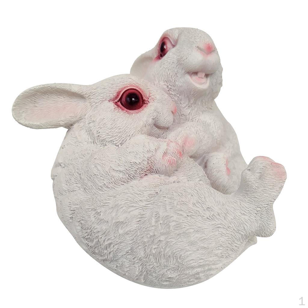 Animal Outdoor Statues Artificial Bunny, Decorative Landscape Figurine for Garden, Patio, Backyard