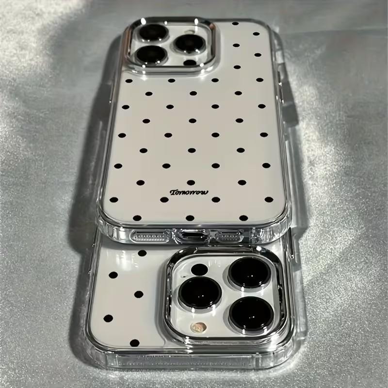 Schwarzes Polka-Dot-Muster Handyhülle Für IPhone 17 Air 16 Pro Max 15 14 Plus 13 12 11 X XS XR 7 8 16E SE2 Stoßfeste Rückseite