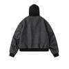 American retro tooling jacket men's spring and autumn new design fake two-piece hooded leather jacket top
