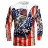 Men's O Neck Long Sleeves Full Body Fish Pattern Moisture Absorption Quick-Drying Fishing Hiking Bicycles Sports 3D T-Shirts