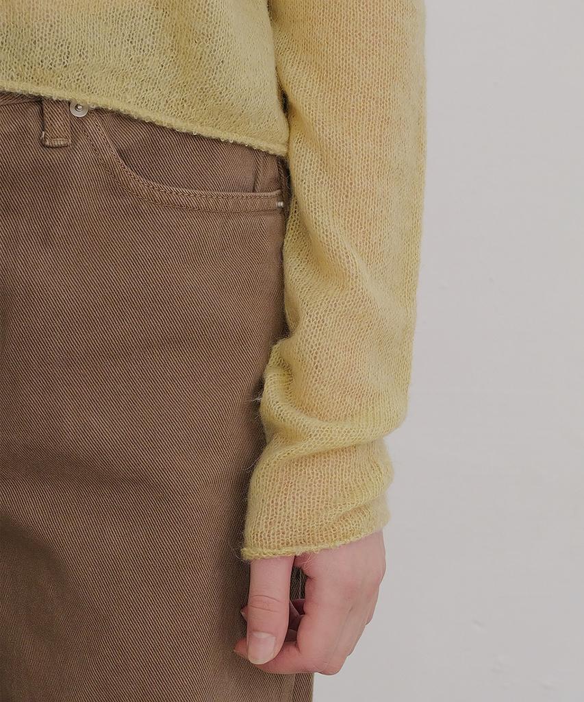 ANDNEEDS Boat Neck Sheer Knit (Olive)