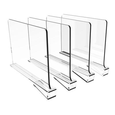 Clear Acrylic Closet Shelf Bookcase Divider Home Use Wardrobe Shelf Bookcase Divider Baffle Commodity Storage