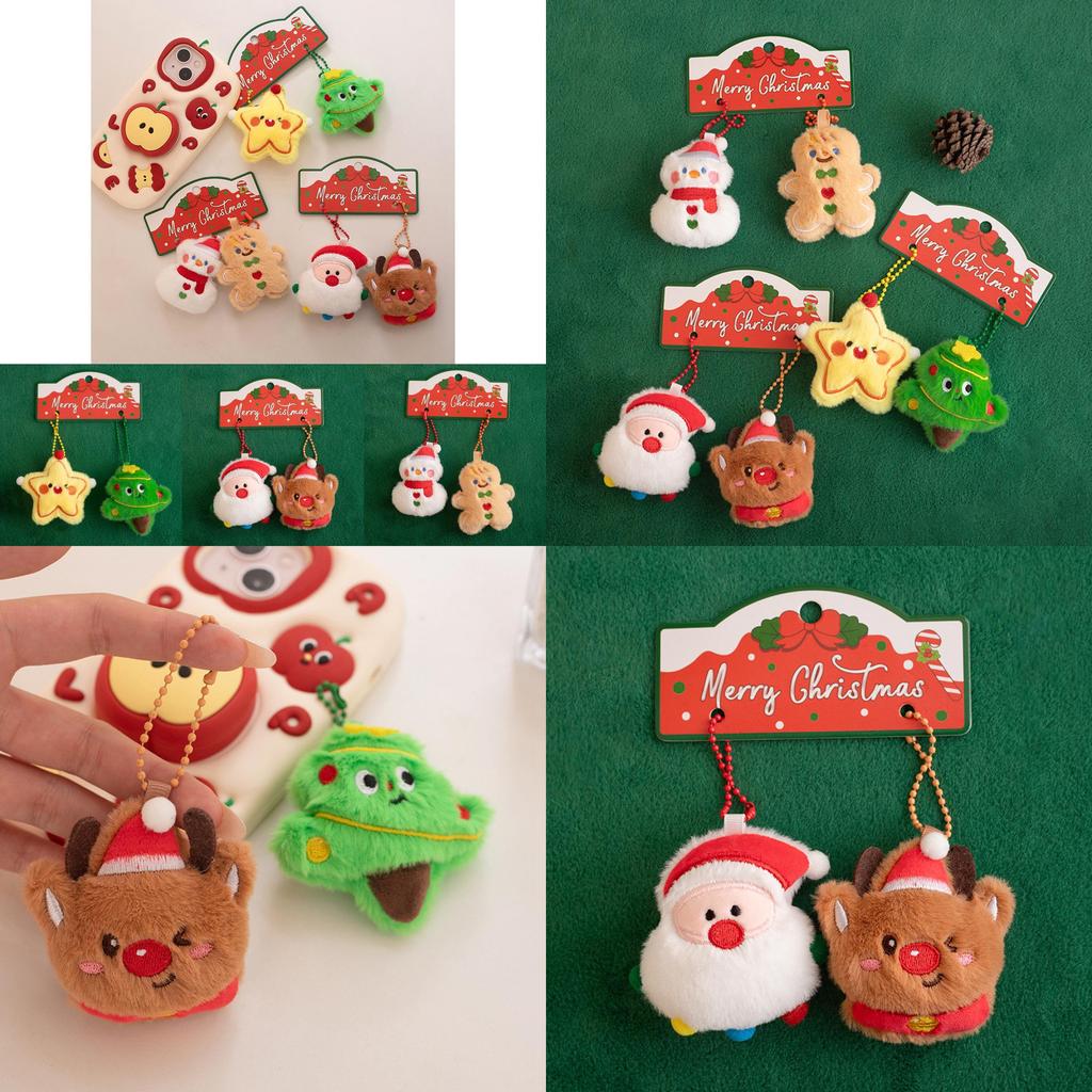 Christmas Santa Plush Toy With Star Tree Design For Holiday Gift Decor