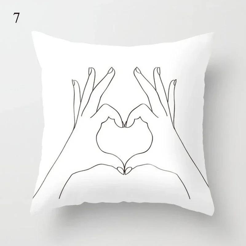 Black and White Geometric Cushion Cover Pillowcase Home Decoration Suitable for Bedroom Sofa Car