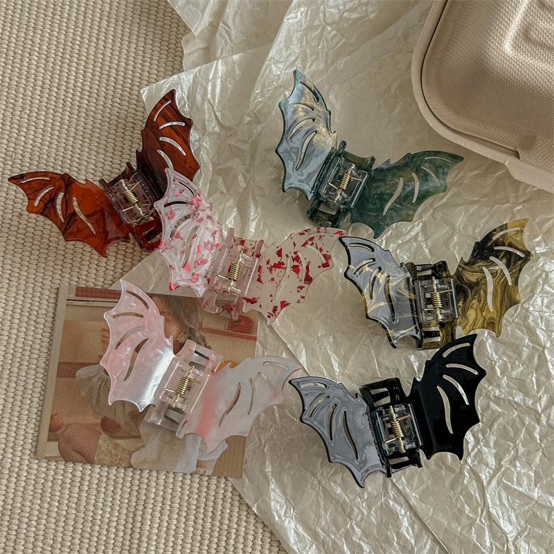 Bat Hairpin Halloween Funny Catch Clip Female Back Head Disc Hair Shark Clip Gothic Style Y2k Subculture Hair Accessories