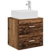 Bathroom Furniture Set 5 pcs Reclaimed Wood Effect Engineered Wood and Glass