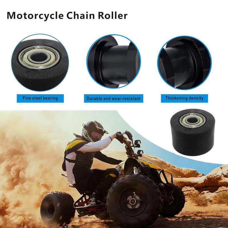 8mm Chain Roller Tensioner Pulley Wheel Guide Motorcycle Chain Roller Tensioner Universal For Street Bike Motocross ATV