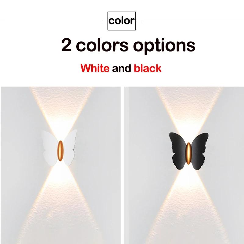 Outdoor Terrace Butterfly Wall Light LED Outdoor Decor Garden Wall Lamp Country House Facade Lightings IP65 Decorative Wall Lamp