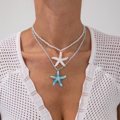 Strandurlaub Seestern Anhänger Halskette - Schicke und erfrischende Kragenkette - Zarter Designer Choker - Minimalistischer Schmuck für Frauen