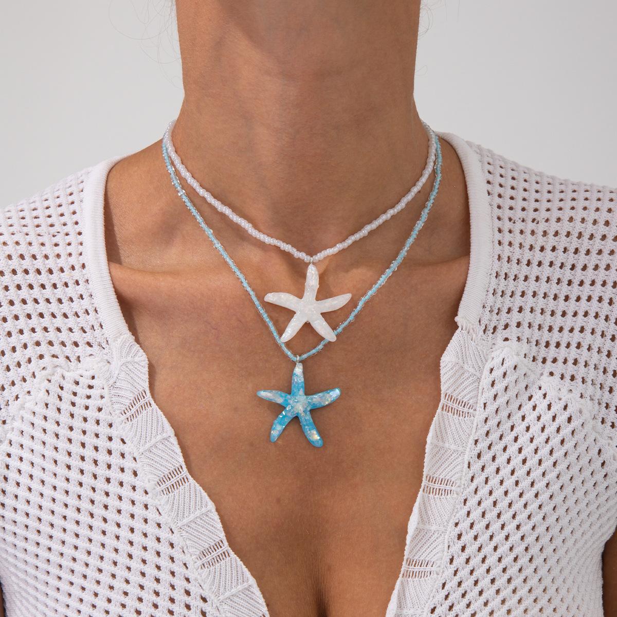 

Beach Vacation Sea Star Pendant Necklace - Chic and Refreshing Collar Chain - Delicate Designer Choker - Minimalist Jewelry for Women