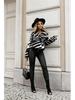 Autumn/Winter Women's Street Style Print Suit Collar Long Sleeve Short Coat