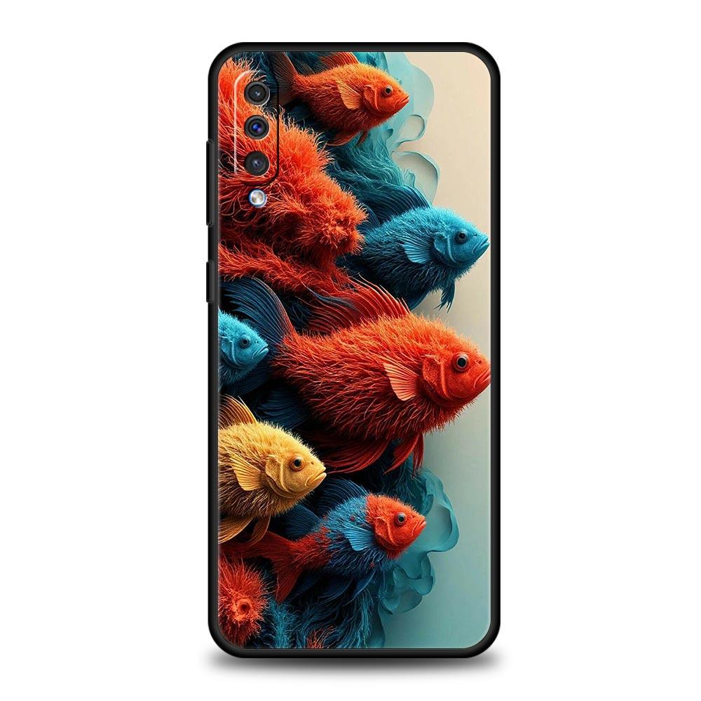

Blue Ocean Fish Phone Case for Samsung Galaxy A56 A36 A26 A16 A34 A24 A42 A22 A20 A12 A40 A30 A10 5G Soft TPU Cover Shell Fundas Samsung A02