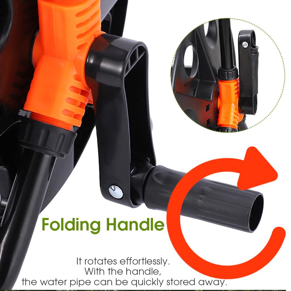 Wasserleitung Aufwickelrolle mit Griff Manuelles Aufwickelgerät für Hof Garten Schlauch DIY Schlauch Organizer Regal Tragbarer Schlauchwickler