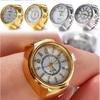 Trendy Unisex Alloy Quartz Ring Roman Men's and Women's New Gold Sliver Finger Watches Digital Ring Watch Student Ornament