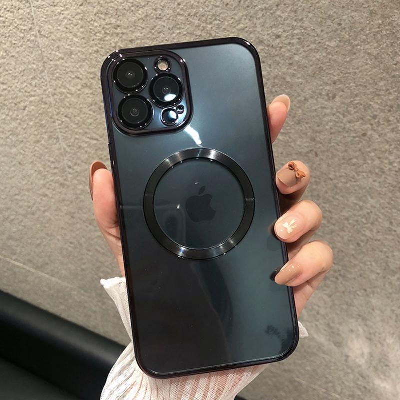 

Роскошный прозрачный чехол для телефона Magsafe с беспроводной зарядкой для iPhone 15 14 13 12 11 Pro Max Plus, силиконовый чехол с магнитным бампером For iPhone 14Pro Max