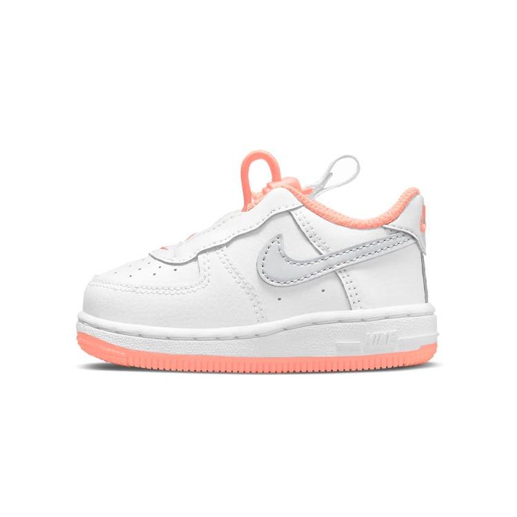(TD) Nike Force 1 Toggle White Crimson Bliss Baby CU5289-103 EU 21