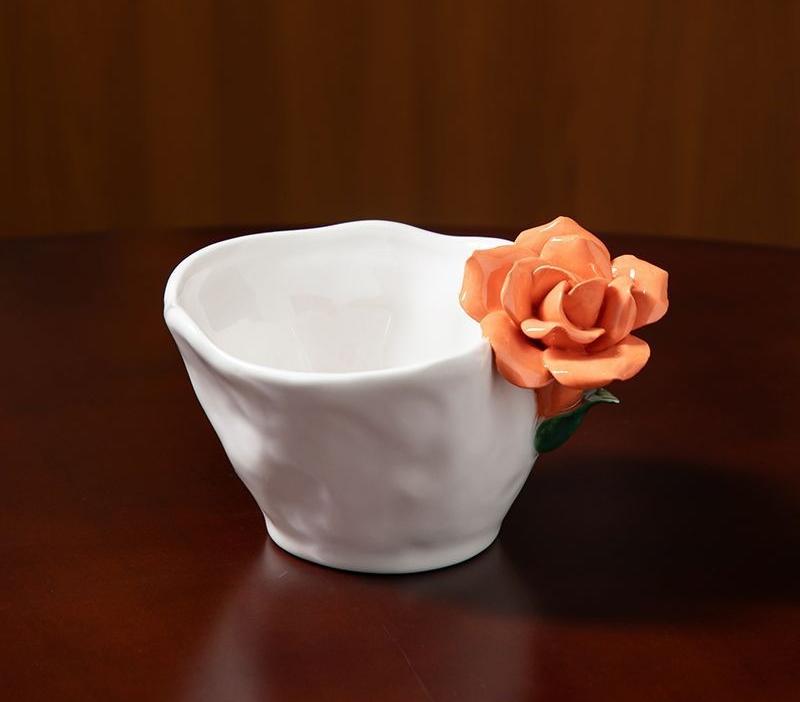 1PC Handmade Flower Cup Rose Ceramic Coffee Cup Mug Mug Souvenir Tea Cup Afternoon Tea Party Home Tableware Decoration