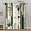 2PCS Digital Printed Curtains, Abstract Round Leaves Pattern, Beautiful Window Drapes for Living Room Bedroom Home Decor