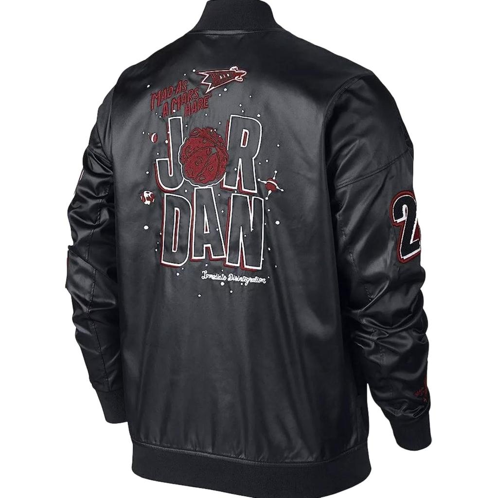 Jordan WB Marvin Bomber Jacket Black/Red Men Streetwear 687806-010