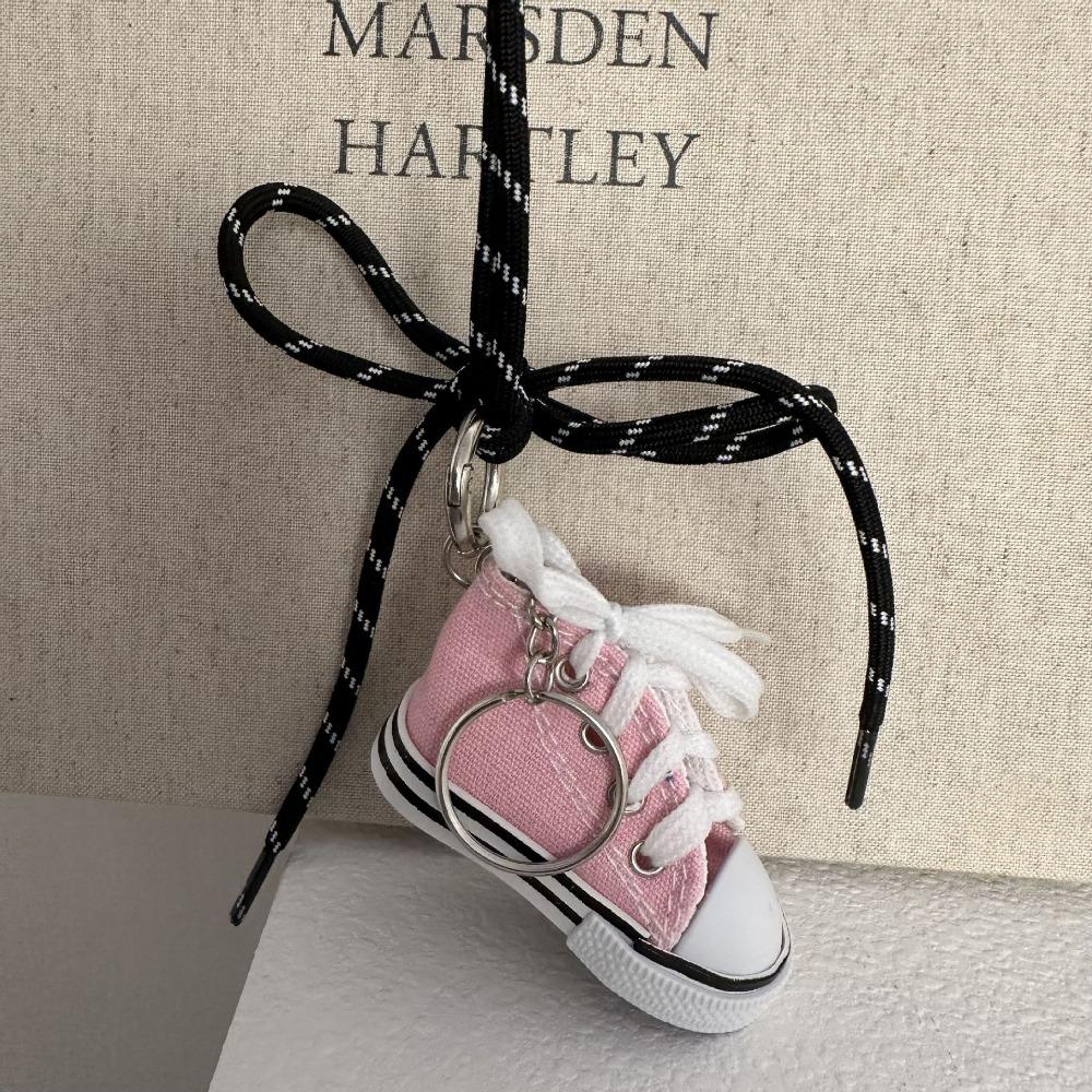 

Simple Sweater Chain Pendant Keychain Long Necklace Elegant Mini Canvas Shoes Necklace Girl розовый