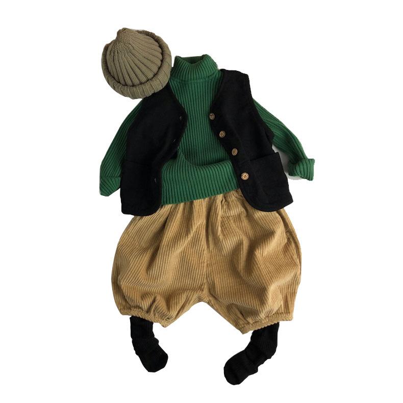 Kids Sweaters Solid Spring Korean Style Forest Girls Sweater Brief Boys Pullover Turtleneck Knitwear