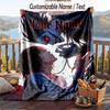 Personalized Flannel Throw Blanket,Death Note Custom Printed Name, Cozy Plush Blanket For Home Use