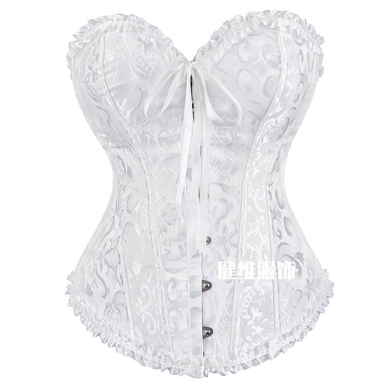 Jacquard Lace Fishbone Corset: Party-Style Shaping Top