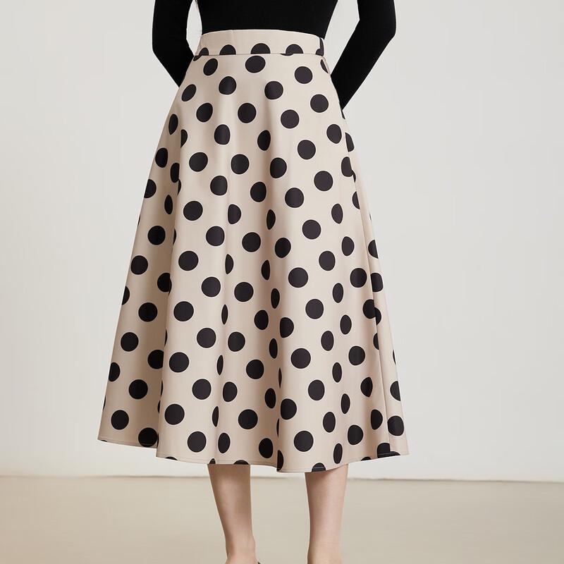 Gejin Casual Polka Dot A-Line Mid-Length Skirt