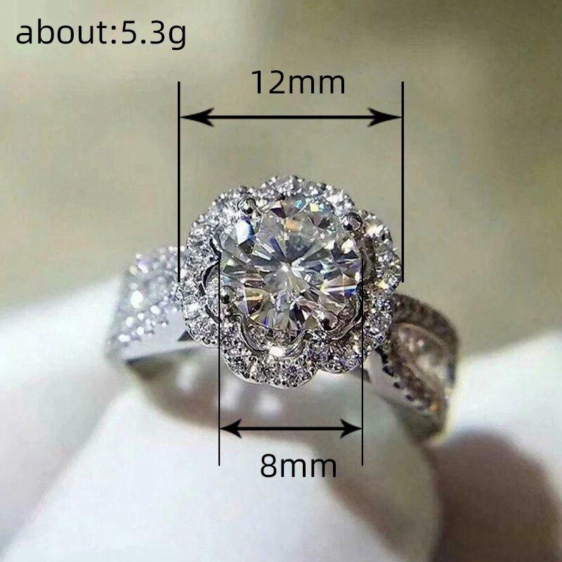 Lindon Classic Copper Alloy Zircon Ring Ladies Jewelry Wedding Promise Party Gift