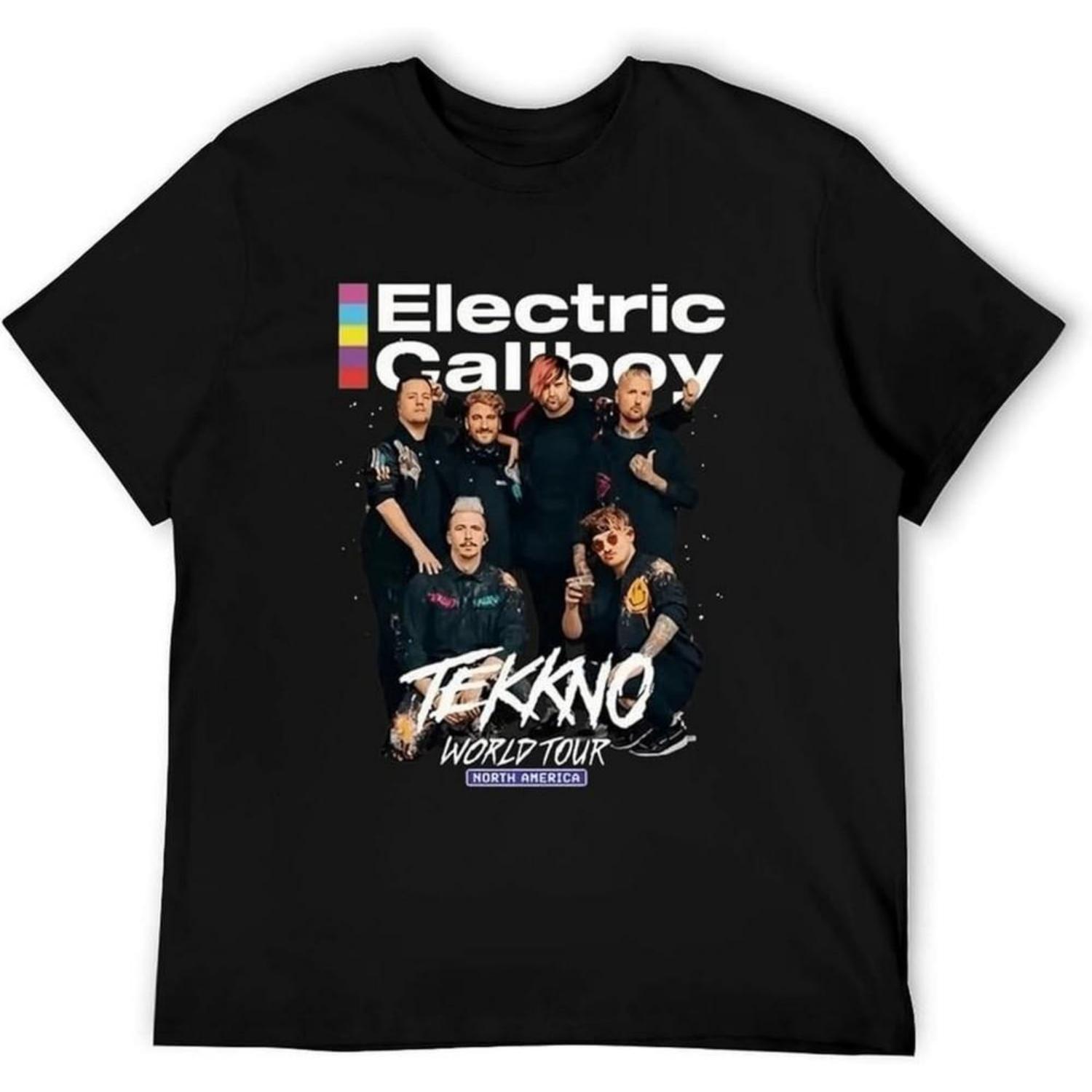 НОВЫЙ Хлопковый Черный Футболка с Логотипом Группы Electric Callboy Североамериканский Тур UR740 Унисекс Футболка S