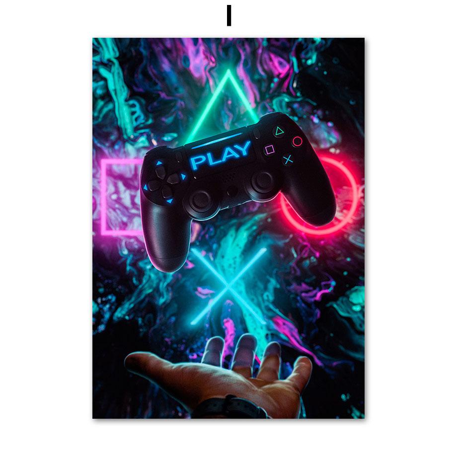 

Красочные видеоигры, геймеры, настенная живопись на холсте, постеры на скандинавскую тему и принты, модные фотографии для мальчиков-подростков, декор для спальни 21x30cm No Framed