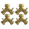 Professional Grade Brass Hose Divider 3/4Inch Double Output Adapter For Efficient Garden Plant Watering And Irrigation