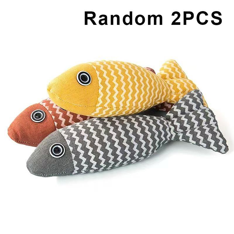 2/3Pcs Fish Shaped Catnip Cats Toy Plush Cat Companion For Kitten Teeth Grinding Pillow Chewing Toy Claws Thumb Bite Pet Gift