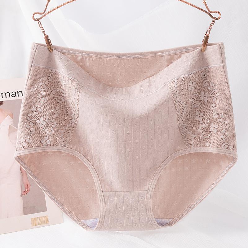 Plus Size Female Summer Cotton Middle and High Waist-middle  Aged Mother Underwear