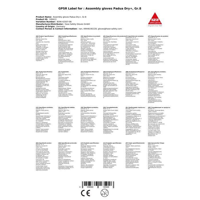 Gants de travail, Gants de montage, Gants nitrile, Taille 8, noir/bleu