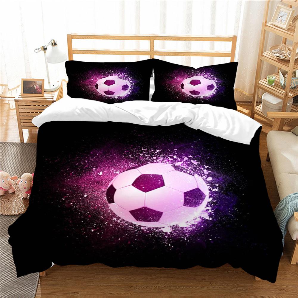 Heißer Verkauf 3D Fußball Malerei Bettbezug-Sets Hochwertige Bettwäsche Anzug König Doppel Größe Atmungsaktiv Schlafzimmer Dekoration Bettbezug-Sets