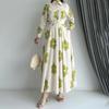 European and American Cross-border Women's Clothing 2025 Autumn Lapel Temperament Printed Shirt High Waist Slim Skirt Set