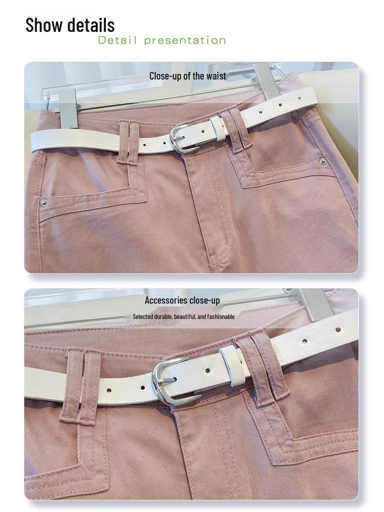 Damen Petite Weiße Cropped Wide-Leg Jeans - Sommer 2025 Schlankmachende Gerade Passform